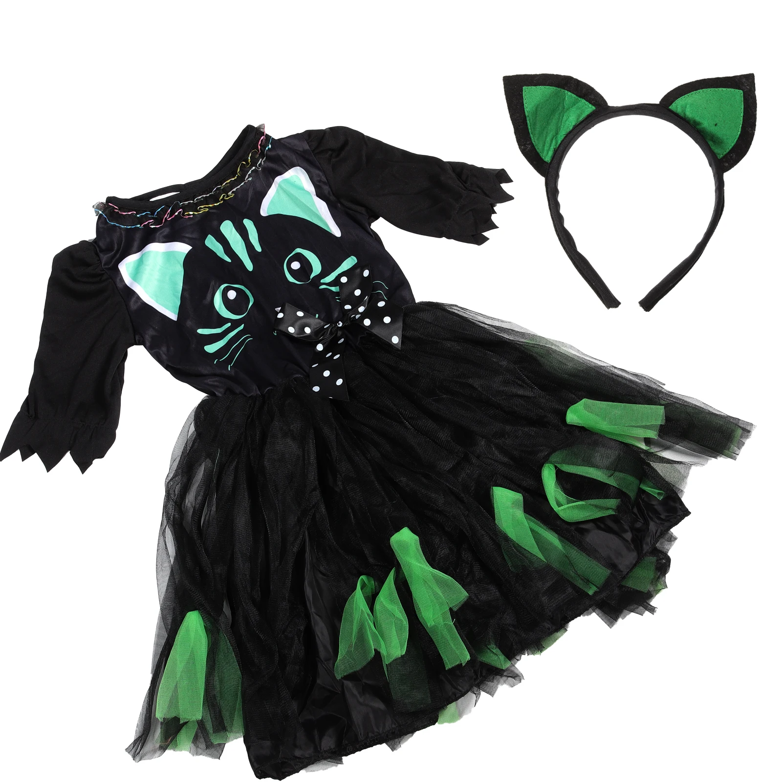 

Halloween Kids Black Cat Costume Set Dress Headb L Kitten Halloween Girl Cat Costume Costumes Children Skirt Clothing