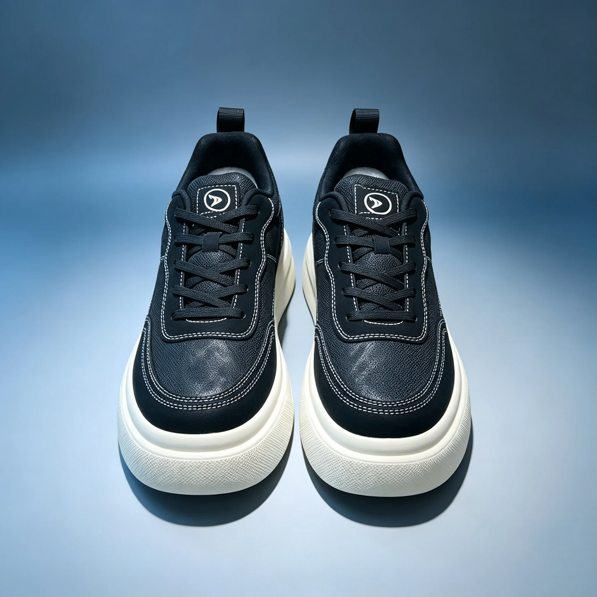 6-10CM Unsichtbare Höhenverlängerung Herren Plateau-Sneaker Schwarz Atmungsaktive Schnürschuhe Casual Höhenerhöhende Skate-Schuhe Alltagsschuhe zum Spazierengehen – Detail 14