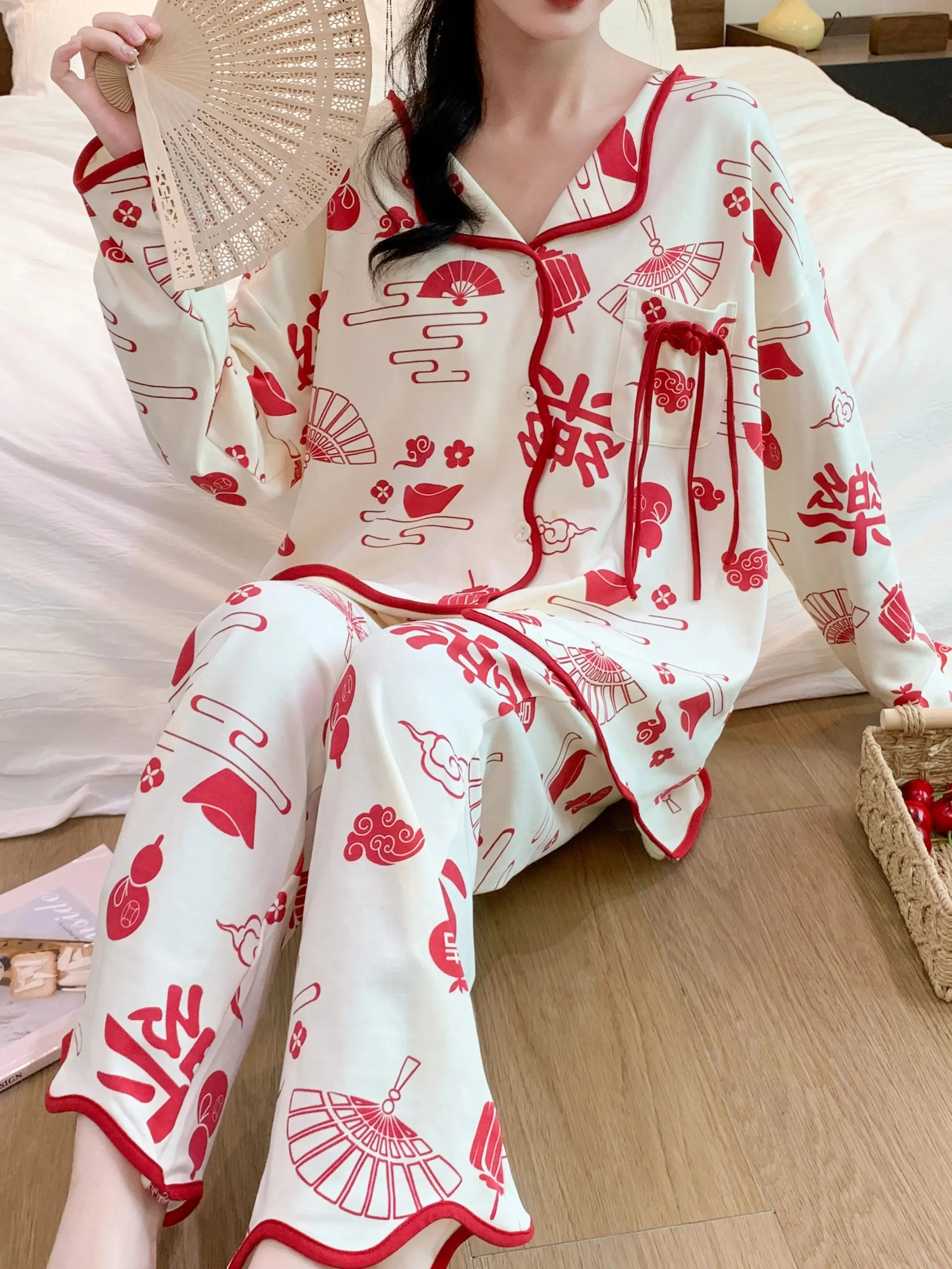 Women Pajamas Sleepwear Nightwear Sexy Lenceria Elegant Set Women\'s Sets Casual Clothing Pyjamas Loungewear Warm Winter Pajamas