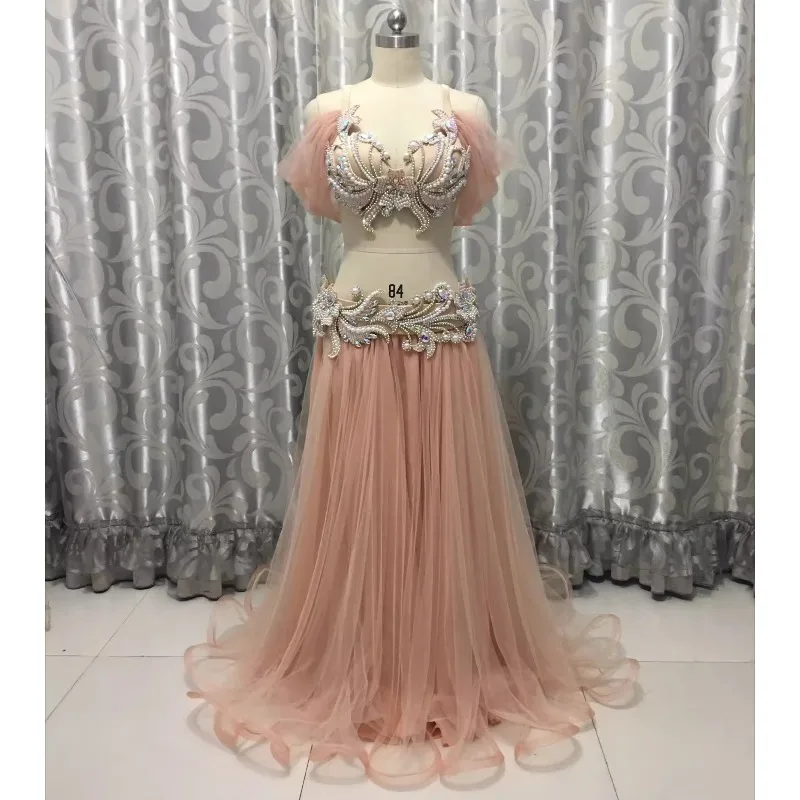 Stroje do Tańca Brzucha na Zamówienie, Odzież do Tańca Orientalnego, Duża Spódnica, Kostium na Występy Drużynowe i Zawody, Biustonosz do Tańca Brzucha