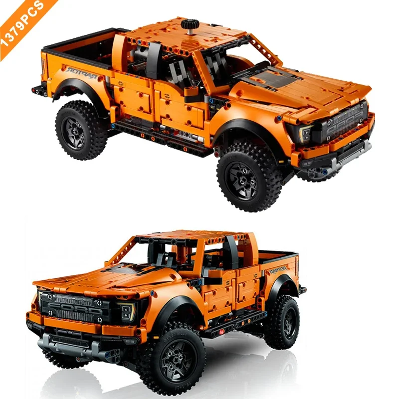 1379PCS Technical 1:10 F-150 Raptor Off Road Car Building Blocks 42126 Pickup Vehicle Assemble Bricks Toys Gifts For Boy Kids