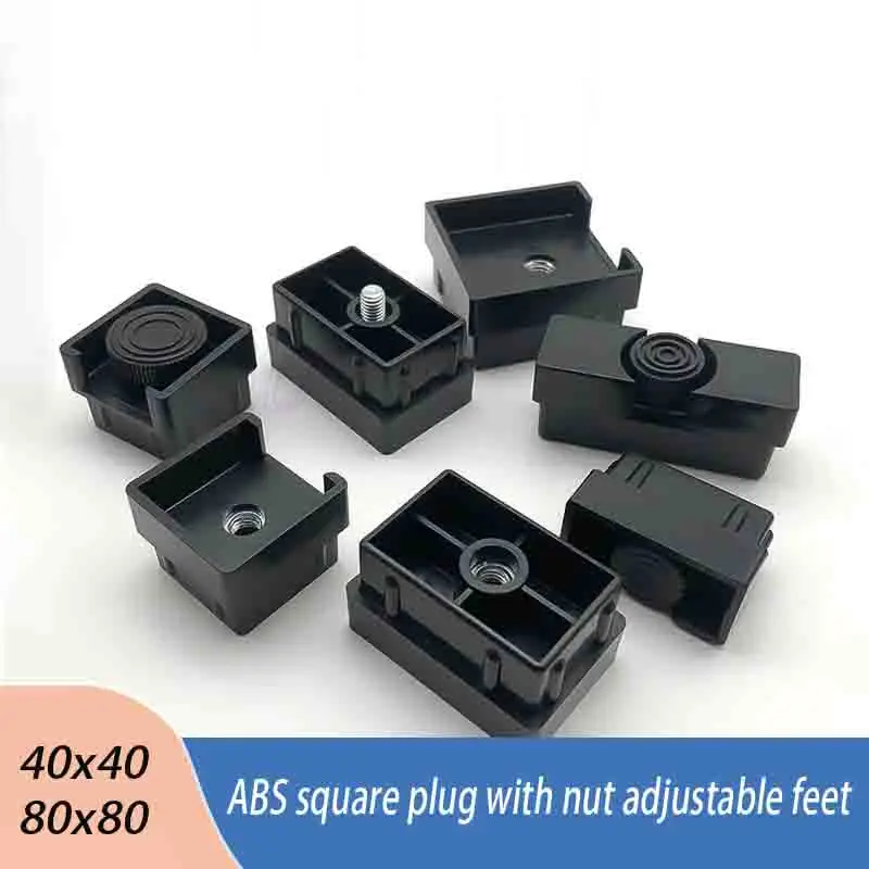 

Stainless Steel Square Tube Adjustable Leveling Foot, with Nuts Heavy Duty Machinery Pad, Cabinet Wardrobe Adjustable Feet Plug,
