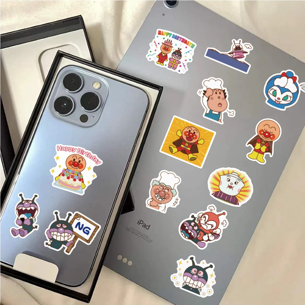 10/30/60/120 sztuk klasyczne Anime Anpanman naklejki Kawaii naklejki dla dzieci zabawki telefon deskorolka Notebook Cute Cartoon Graffiti naklejki