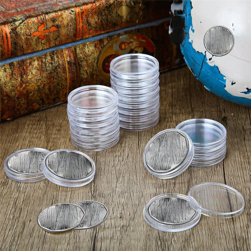 30 Mm Coin Capsules Round Plastic Coin Holder Case With Storage Organizer Box For Coin Collection Supplies (4 Pack) Durable