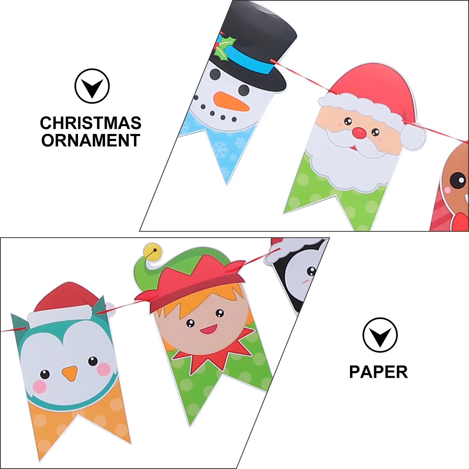 

1Pcs Christmas Cartoon Paper Banner Party Hanging Ornament Decoration Xmas Party Banner Christmas Home Hanging Decoration