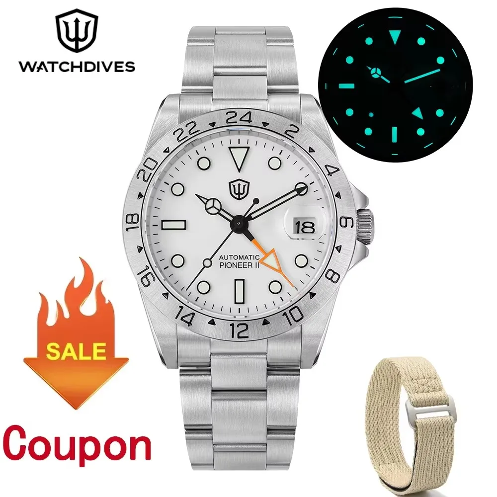 

Watchdives 38mm NH34 GMT Automatic Mechanical Watch Classic Luxury Business Men Watches Sapphire 20Bar Waterproof WD16570 V2