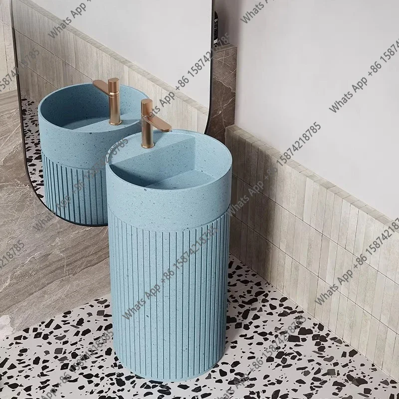 

Умывальник X30 Terrazzo: интегрированный напольный, персонализированный, художественный, круглый, для B&B, вертикальный
