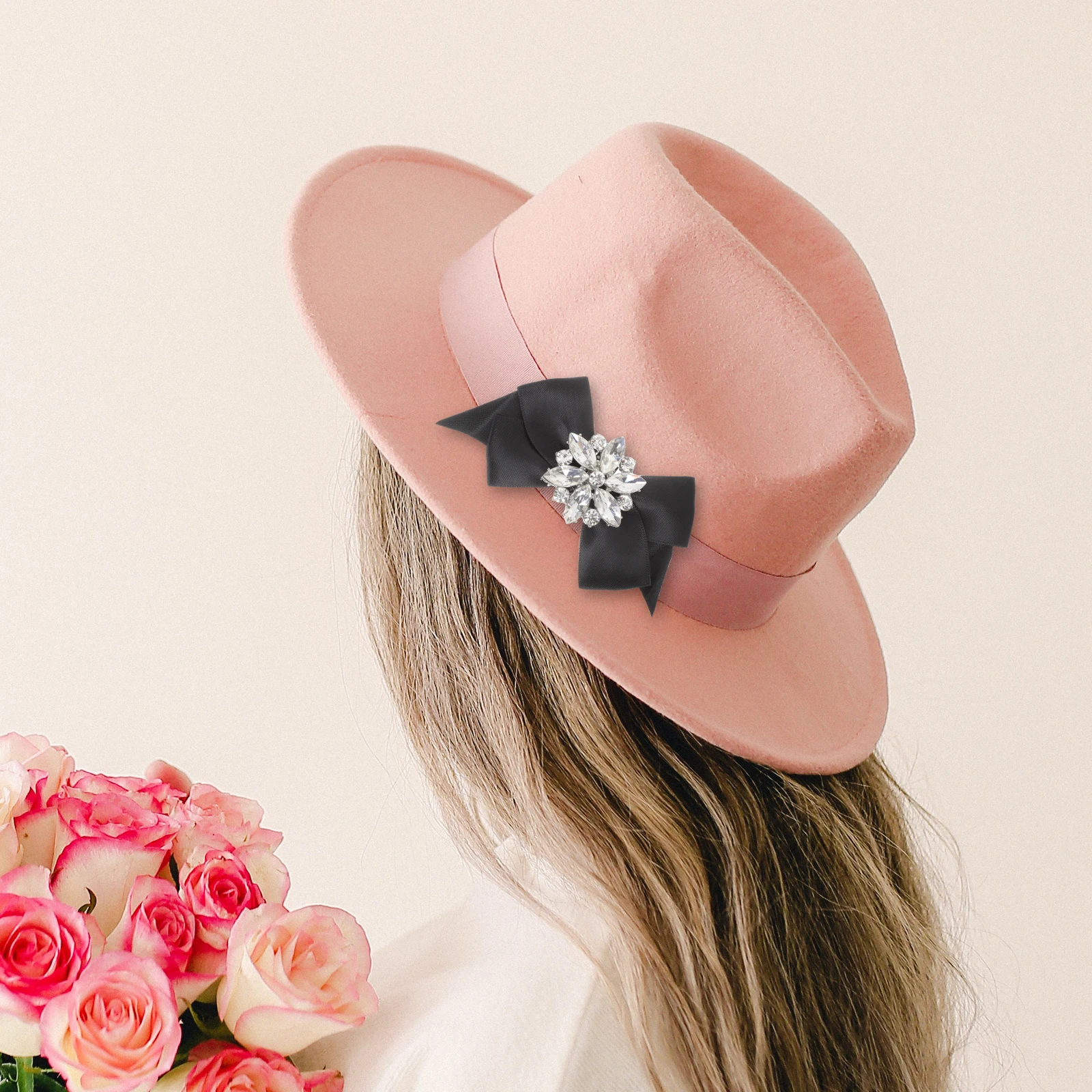 

2pcs Black Bowknot Shoe Clips for Women Bridal Decor Wedding Prom Party Crystal Buckle Shoe Decor Accessories