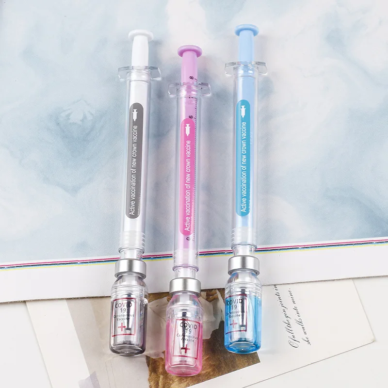 3Pcs Novelty Syringe Peculiar Shape Cute Stationery 0.5 mm School Office Supplies Gel Pen