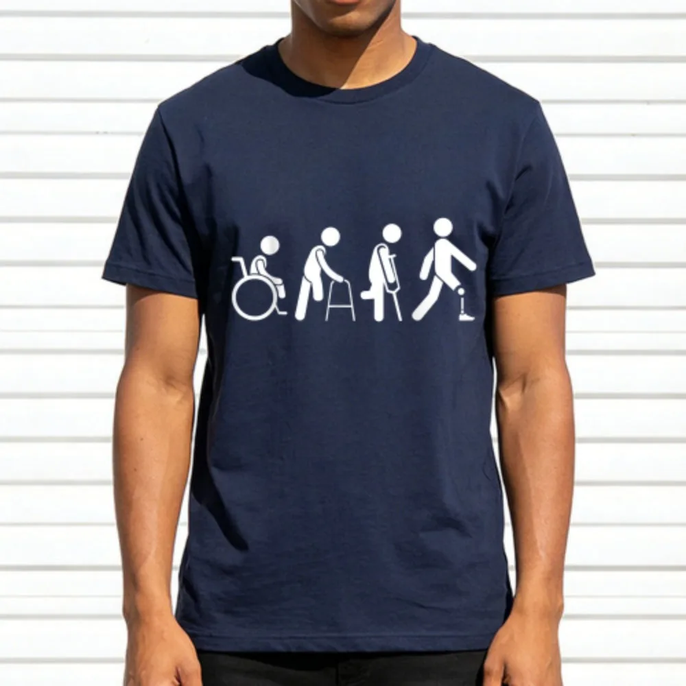 Men T-Shirt Cotton Summer Casual Fashion Short Sleeve Disability Awareness Symbol Graphic Print Men's Tee Unisex Top Gift Idea