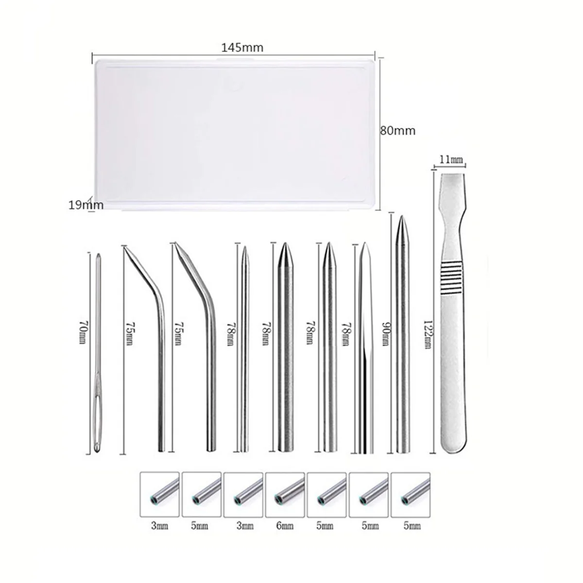 A06T-Umbrella Rope Weaving Tool Set DIY Weaving Tool for Umbrella Needle Bracelet Umbrella