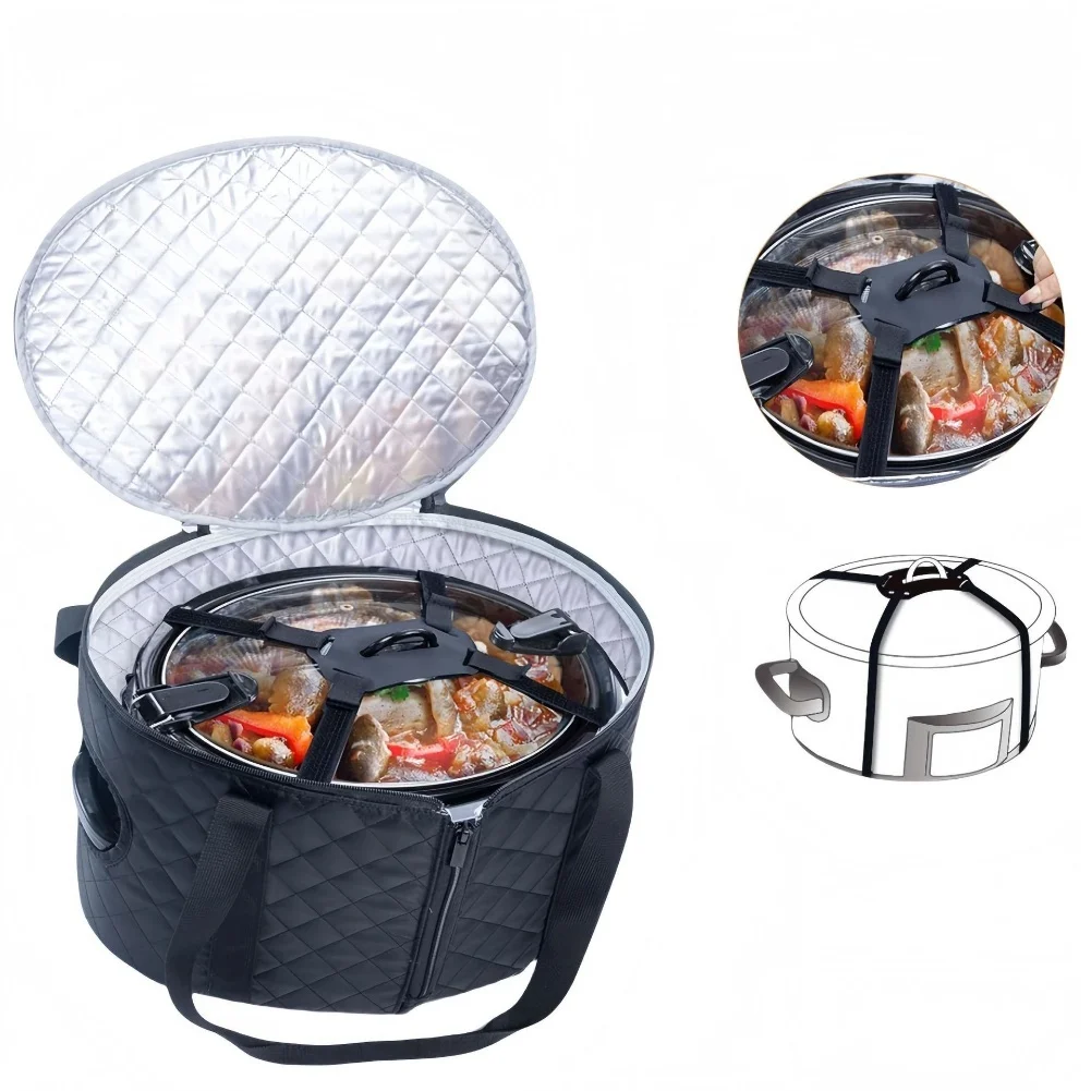 

Переносная сумка-переноска для медленноварок объемом 68 кварт с теплоизоляцией и надежными молниями для транспортировки