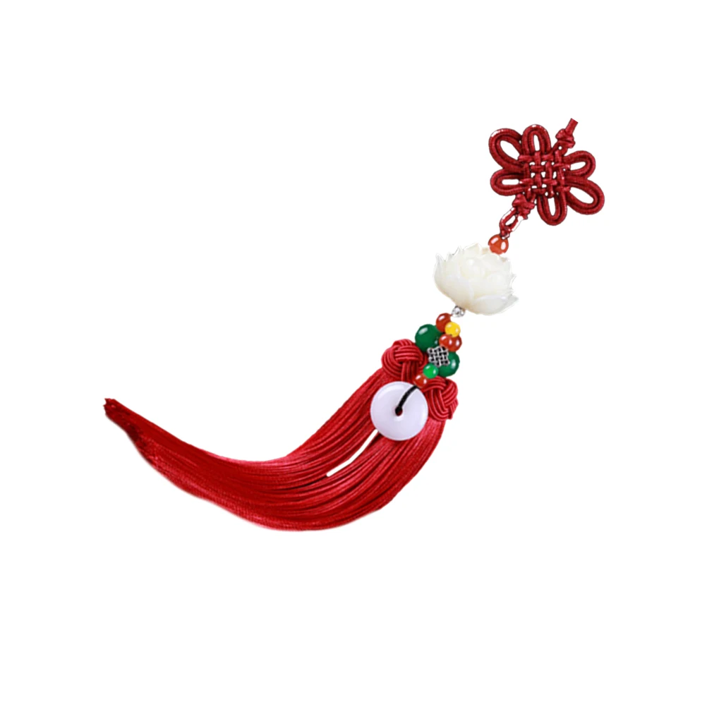 

Hanging Tassel Ornament For Lotus Haning Tassel Decor Car Pendant For Vehicle Truck Red Car Pendant Accessories