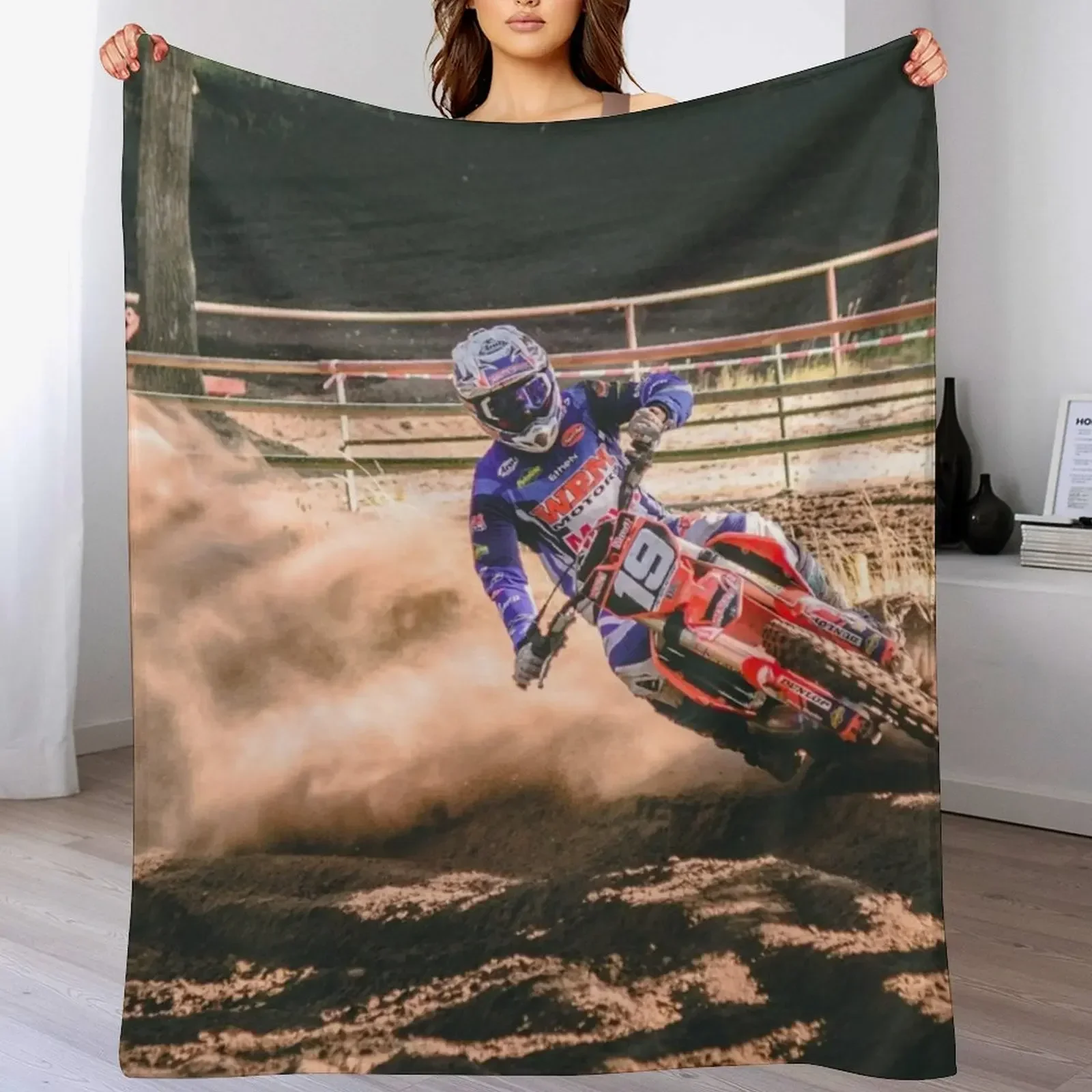 New Berm Busting Banshee! Red Motocross Mania Throw Blanket Soft Beds Flannel valentine gift ideas Winter beds Blankets