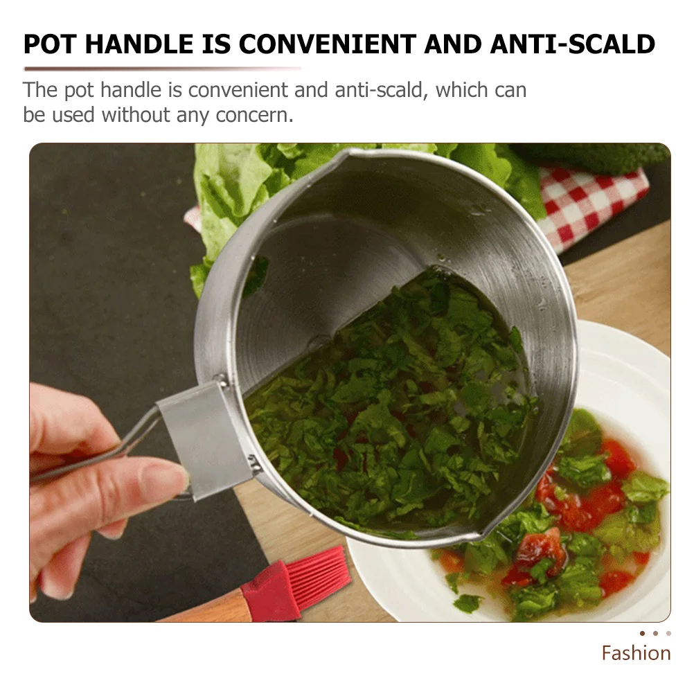 

Stainless Steel Saucepan Non Stick Seasoning Long Handle Stew Soup Pot Household Cookware Food Cooking Pot Heat
