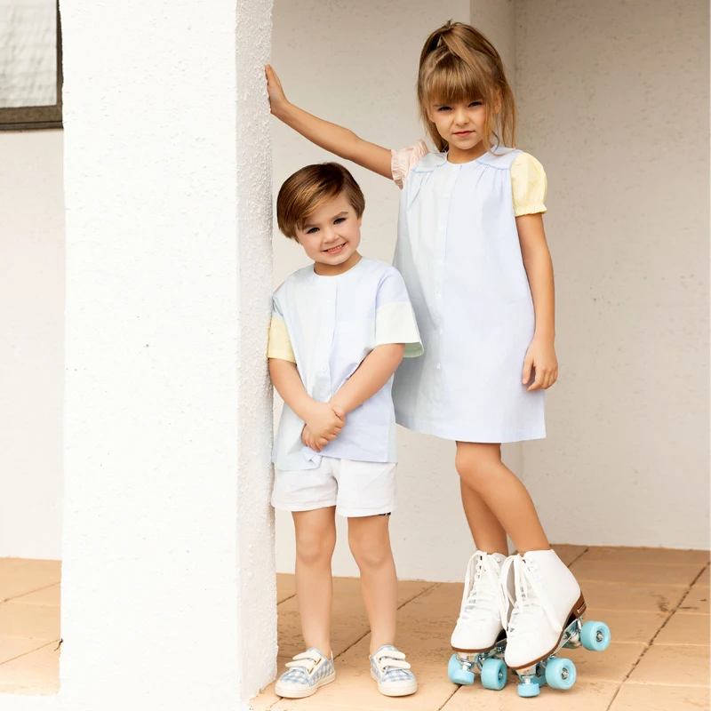 Ali Co SS26 pinstripe collection shirt dress rompers overalls and jumper