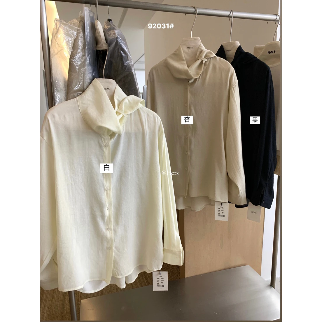 2025 Women's Blouse Autumn Korean Influencer Style Shirt Age Reducing Elegant Design Centric Scarf Collar Long Sleeve Blouse