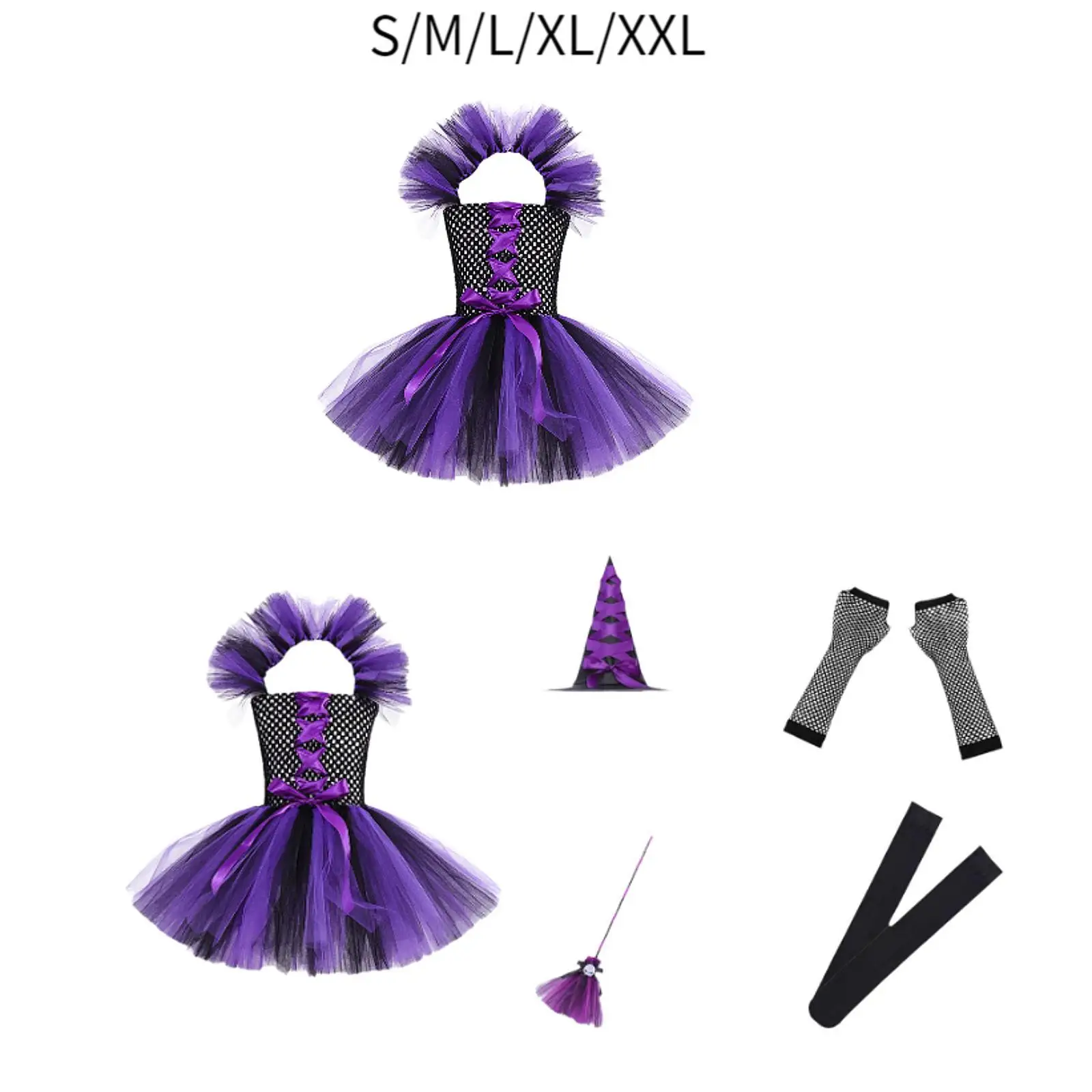 Purple Witch Costume Girls Cosplay Costume Prom Gown Witch Halloween Costume