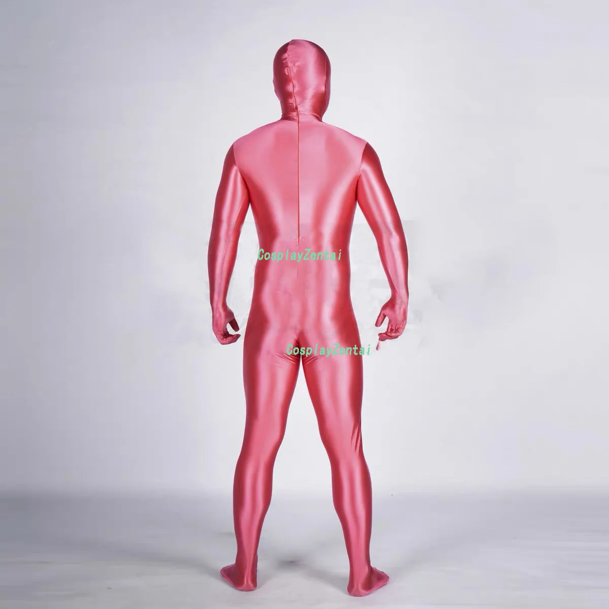 Leuchtend rosa Qualität Spandex glänzend hell glatt Zentai Bodys Halloween Kostüme Frau/Männer Zentai Anzug