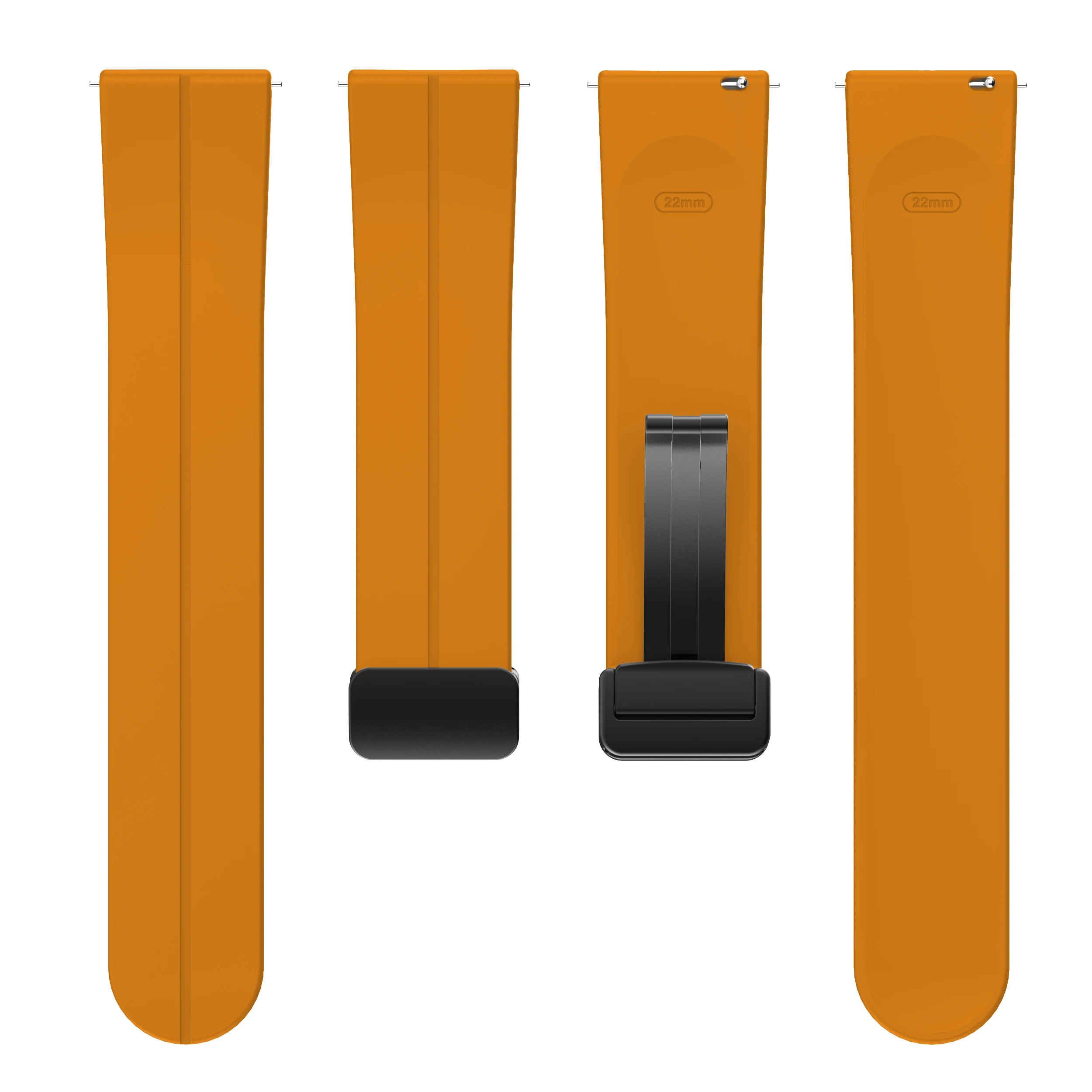 접이식 버클이 있는 실리콘 스트랩, 화웨이 GT 3, 삼성 워치 4, 5 에 적합