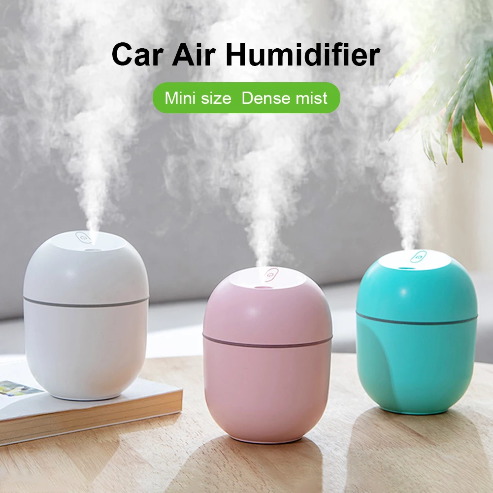 Minihumidificador portátil de 220ml, difusor de aceite de aromaterapia con salida USB de 5V, con luz LED ambiental para coche y hogar