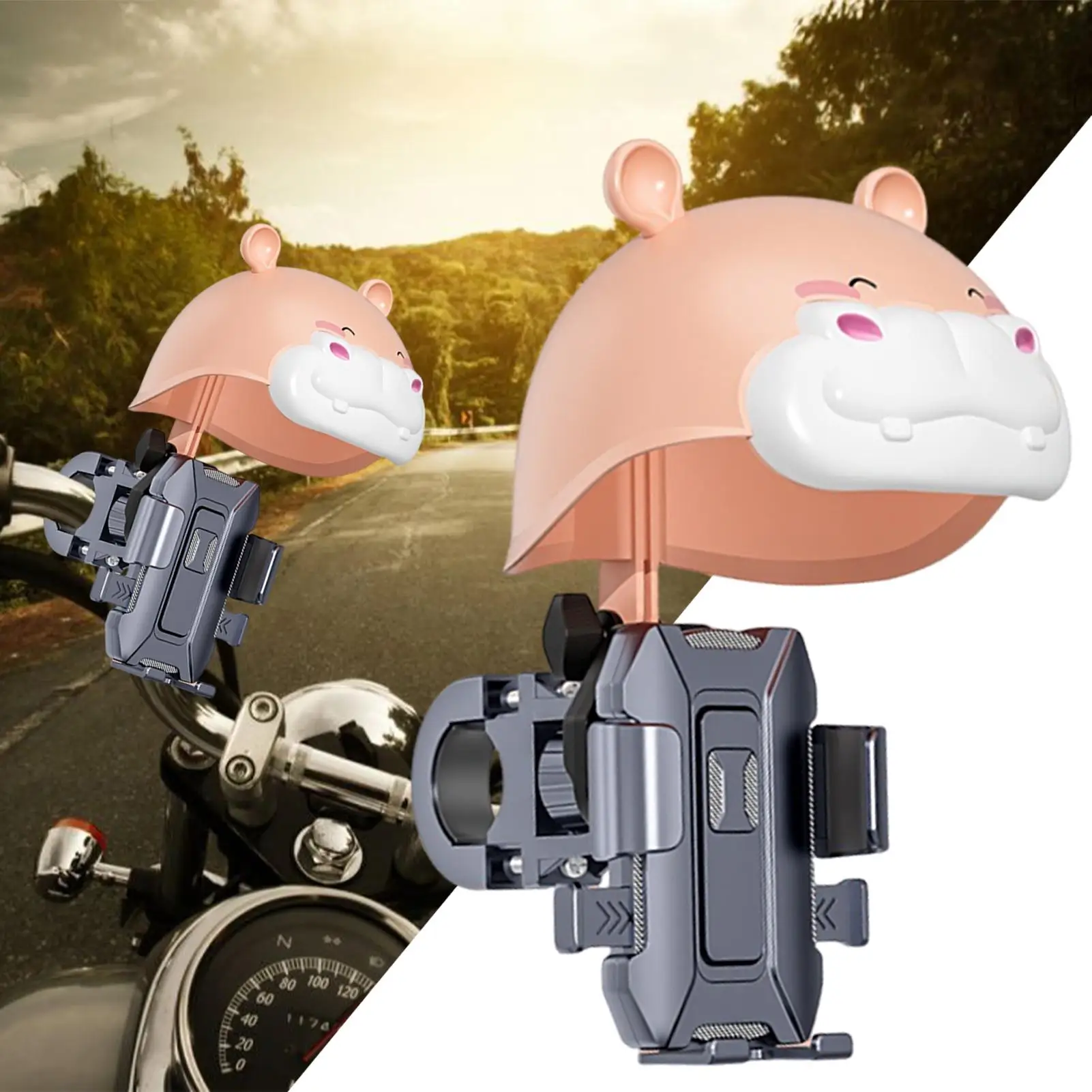 

Motorcycle Cell Phone Holder Cradle With Small Helmet Rainproof Handlebar Motor Phone Mount For Bike Motorbike Mountain Road