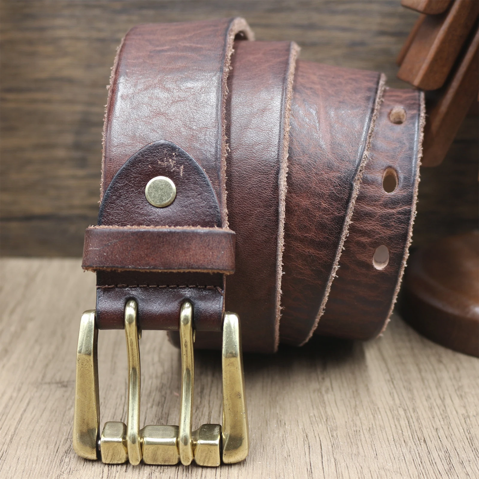 Belts men first layer cow leather retro designer belt men vintage genuine leather belt man buckles for trousers