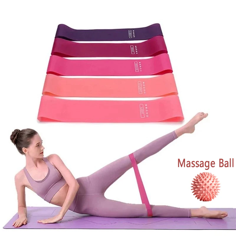 Exercise Resistance Bands and massage ball Set. For Strength Training, Muscle Relax Bands Yoga Band Fitness Training Home