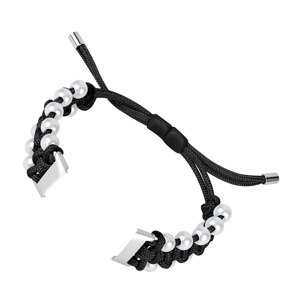 

Pearl Strap Replacement Wristband Watch Braided Tape Imitation Pearls Man
