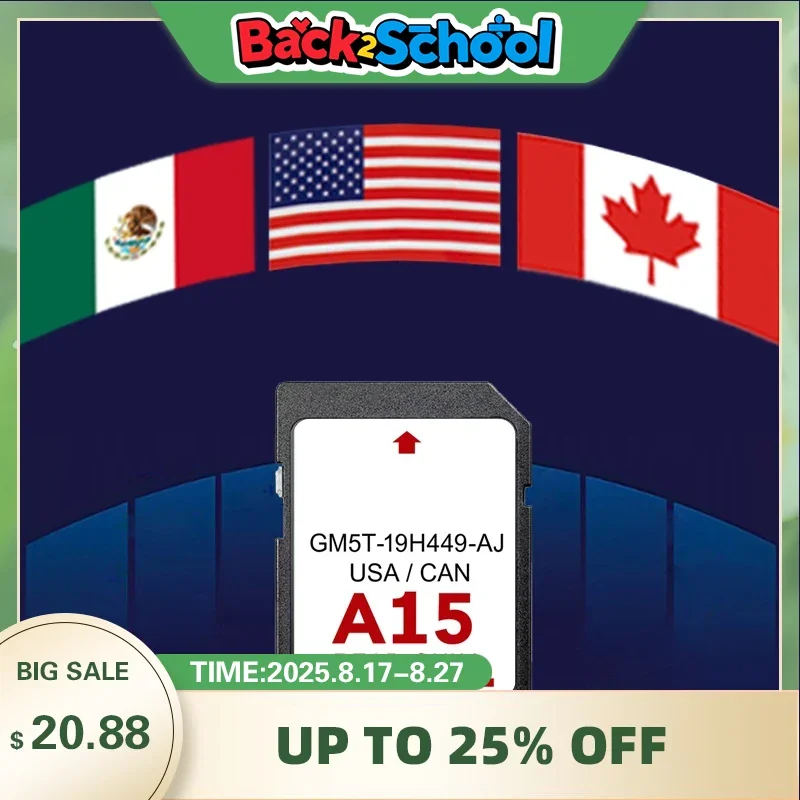 

2024 New for Ford A15 Roads Navigation SD Card GM5T-19H449-AJ with Cover USA CAN MEX SYNC2 System Compatible Maps