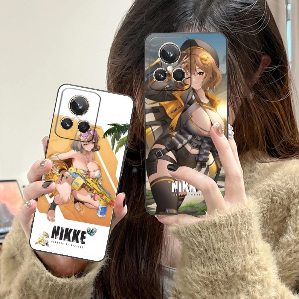 Goddess NIKKE Anis Mobile Cell Phone Case for Realme GT 2 9i 8i 7i Pro X50 X2 C35 C21 C20 C11 C3 Black Soft Phone Cover Shell