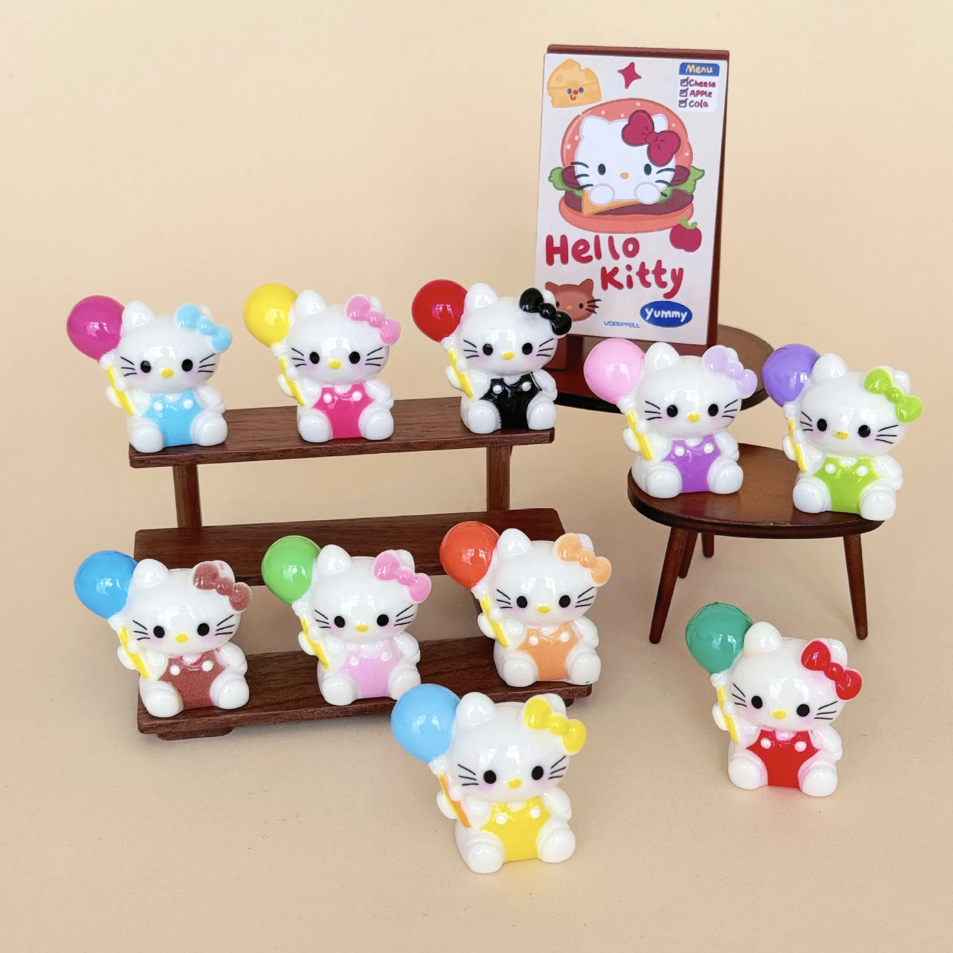 

10pcs Anime For HelloKitty Doll Creative DIY Resin Doll ornaments crafts high-end desk decorations For Christmas Gifts