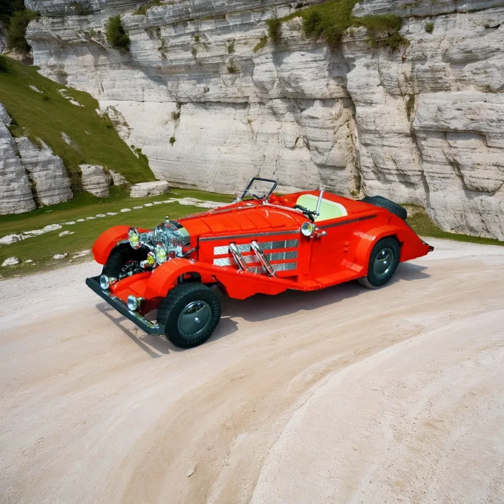 

980 шт Mercedeser-Benzer 540K Special Roadster MOC хромированная решетка и рулевая связь образовательные строительные блоки подарок