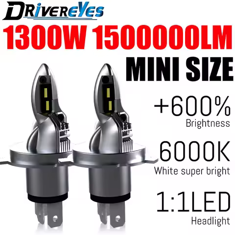 1300W 1500000LM Turbo H7 H11 H8 H9 LED Headlight Bulb CANBUS Light H4 9012 9005 HB3 9006 Mini Lamp 8054 CSP Wireless 4300K 6000K