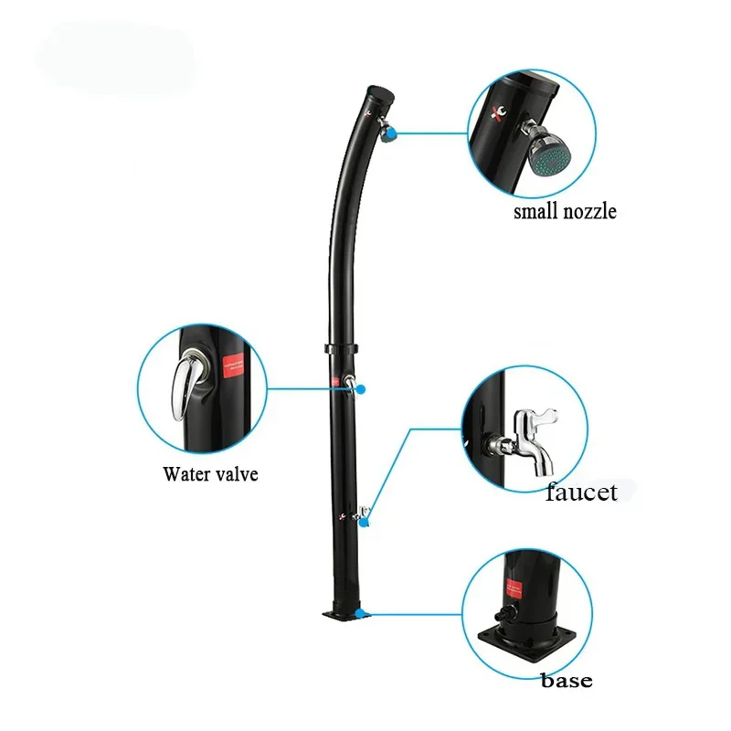 2022 20L barato gran oferta PVC negro ducha solar al aire libre jardín ducha solar al aire libre de la piscina