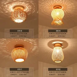 Simplicity Wood Ceiling lamp Aisle Hallway Pendant Light Bamboo Creative Home Room Bedroom Light Hand Knitting Dia19~21cm