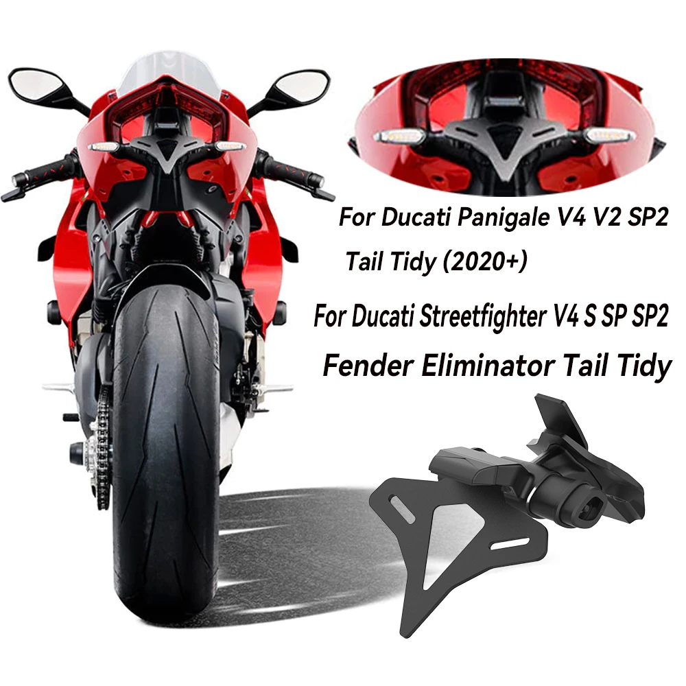 Motorcycle Rear Short Tail Stock License Plate Holder Tailstock Frame Bracket For Ducati Streetfighter V2 2022- & V4 S V4S 2020-