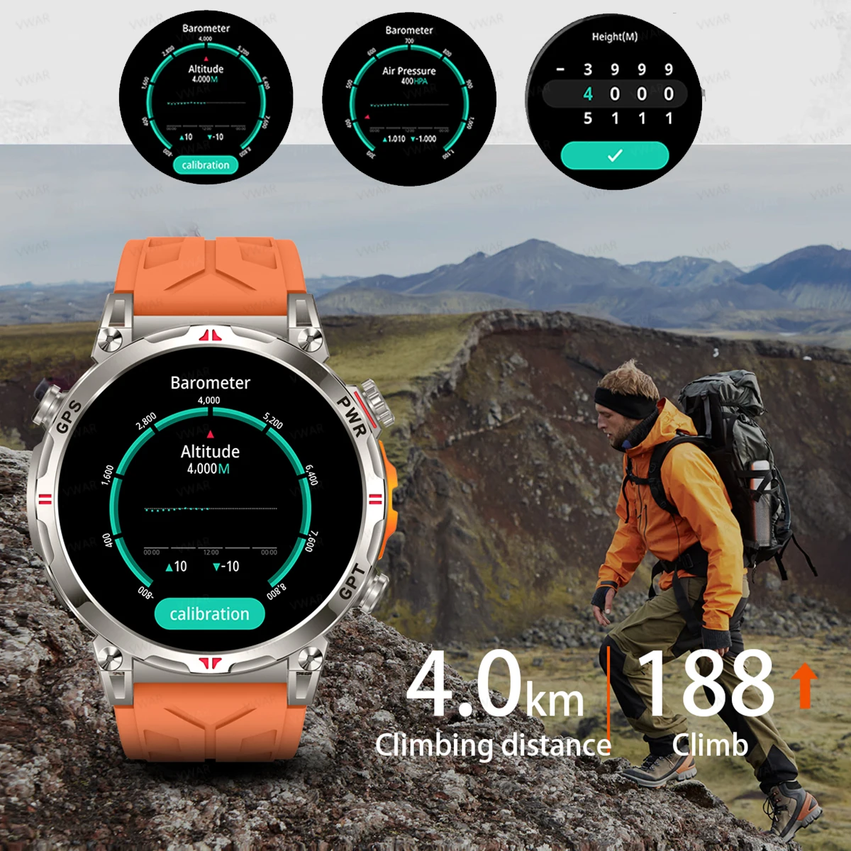 2025 New GPS Smart Watch 1.56" Ultra AMOLED Display Built-in GPS & Compass Bluetooth Phone Calls Smart Bracelet 30m Waterproof - Image 5