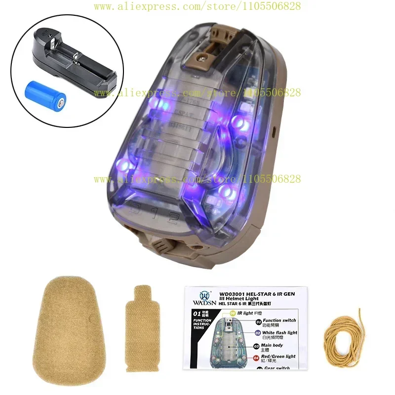 Lámpara para casco HEL-STAR hellstar ladybug, lámpara de identificación de compañeros de equipo, luz estroboscópica IR, supervivencia, resistente al agua, FMA