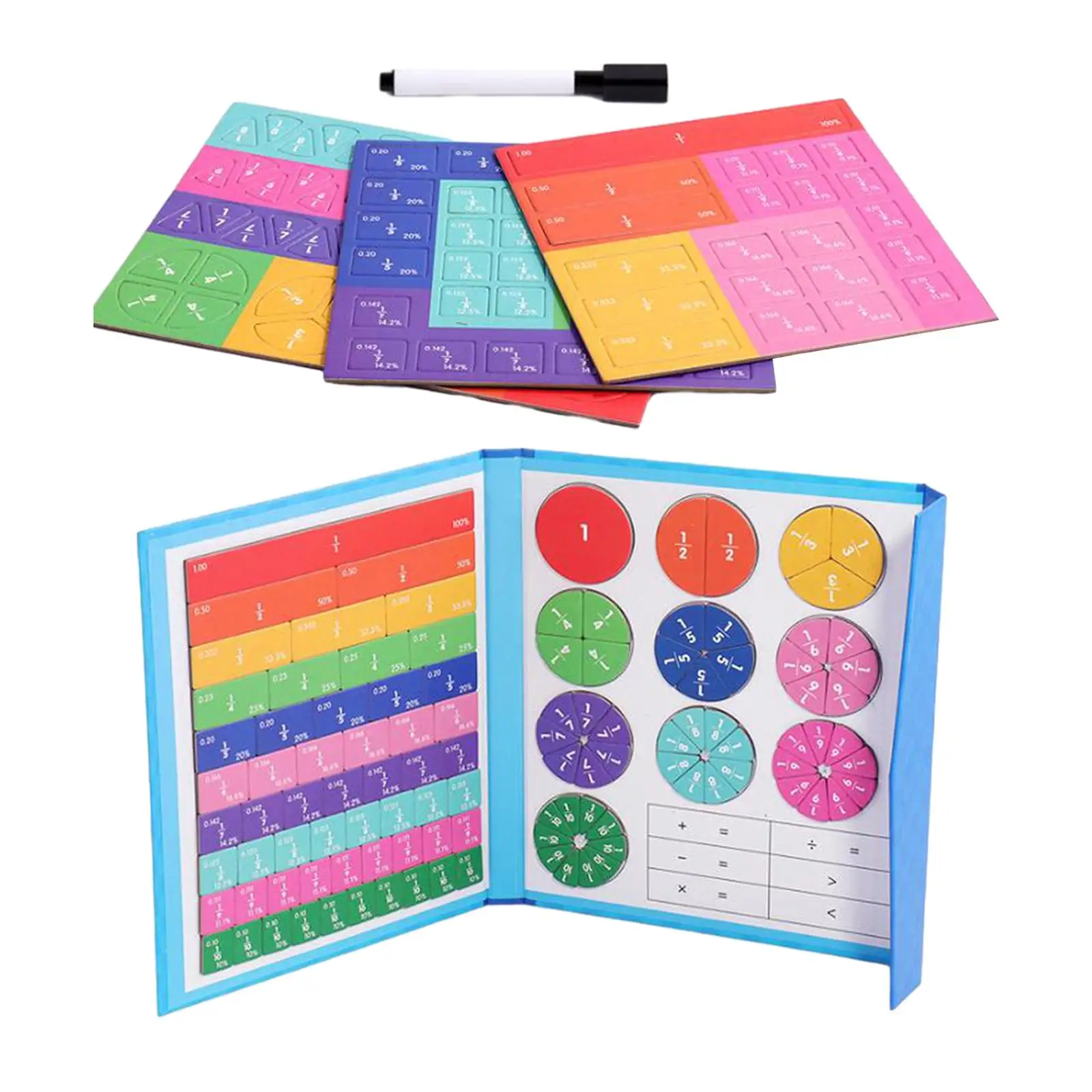 Fraktion lernen Mathe Spielzeug Bücher ständer Design Regenbogen Mathe Lehrmittel Fraktion Lehrmittel Bruch Konzept Spielzeug für Geschenk