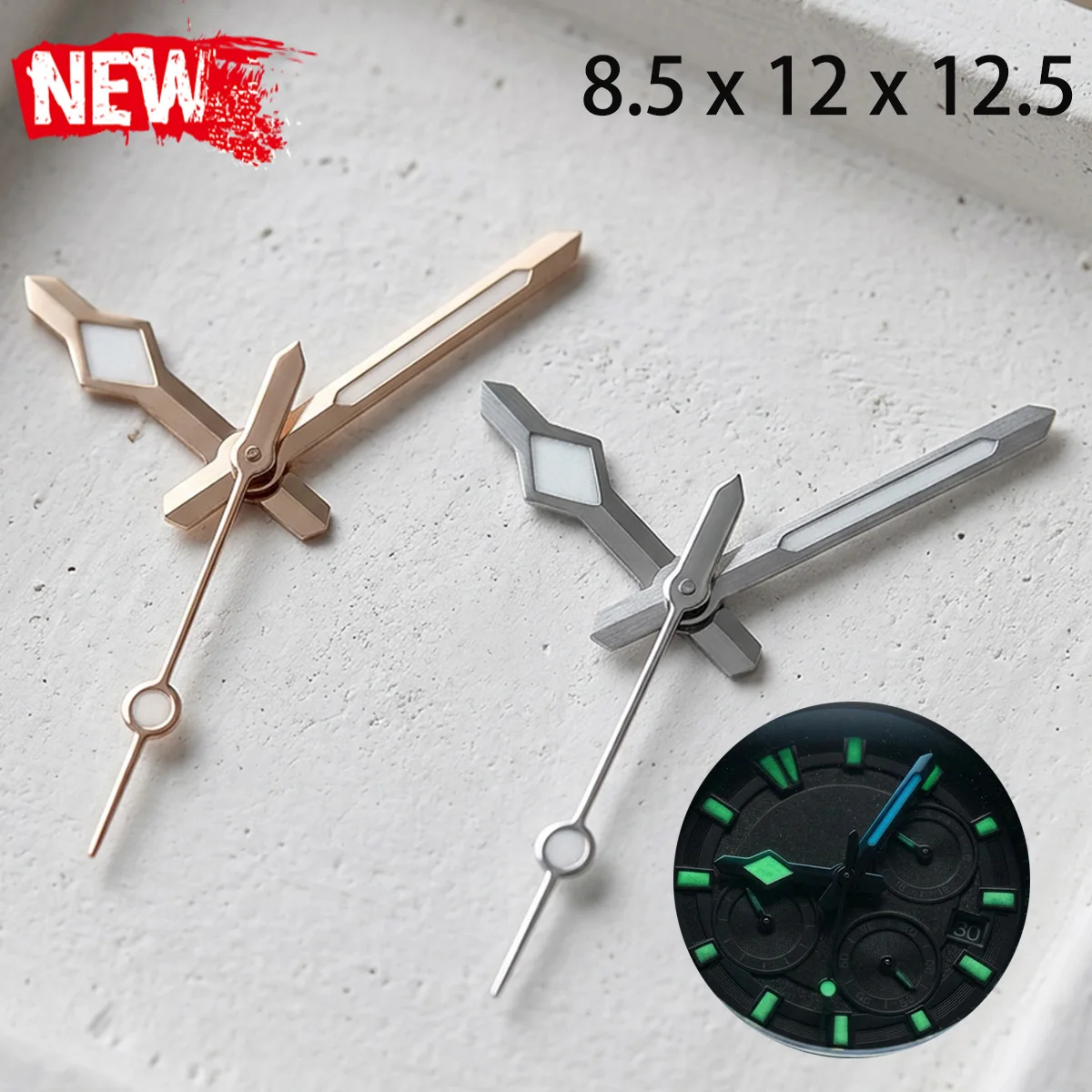 NH35 NH36 4R 6R 7S Uhrzeiger Grün Leuchtend Gold Silber Schwarz Roségold DIY Ersatz-Kit Uhrzeiger-Set