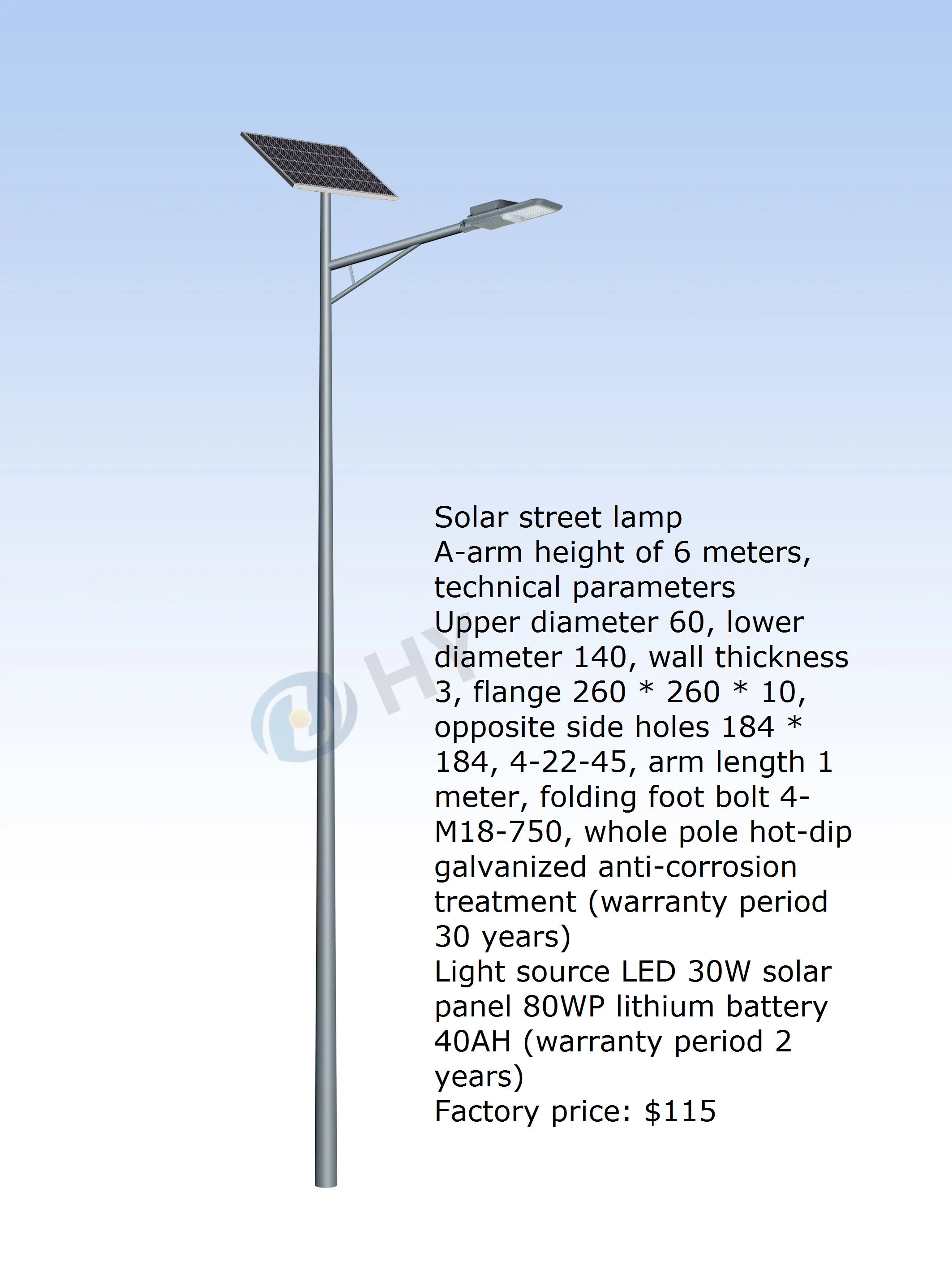Outdoor Waterproof LED Solar Street Light DIY Lighting Mode Remote Control IP65 Rating Aluminum Lamp Body for Road Application