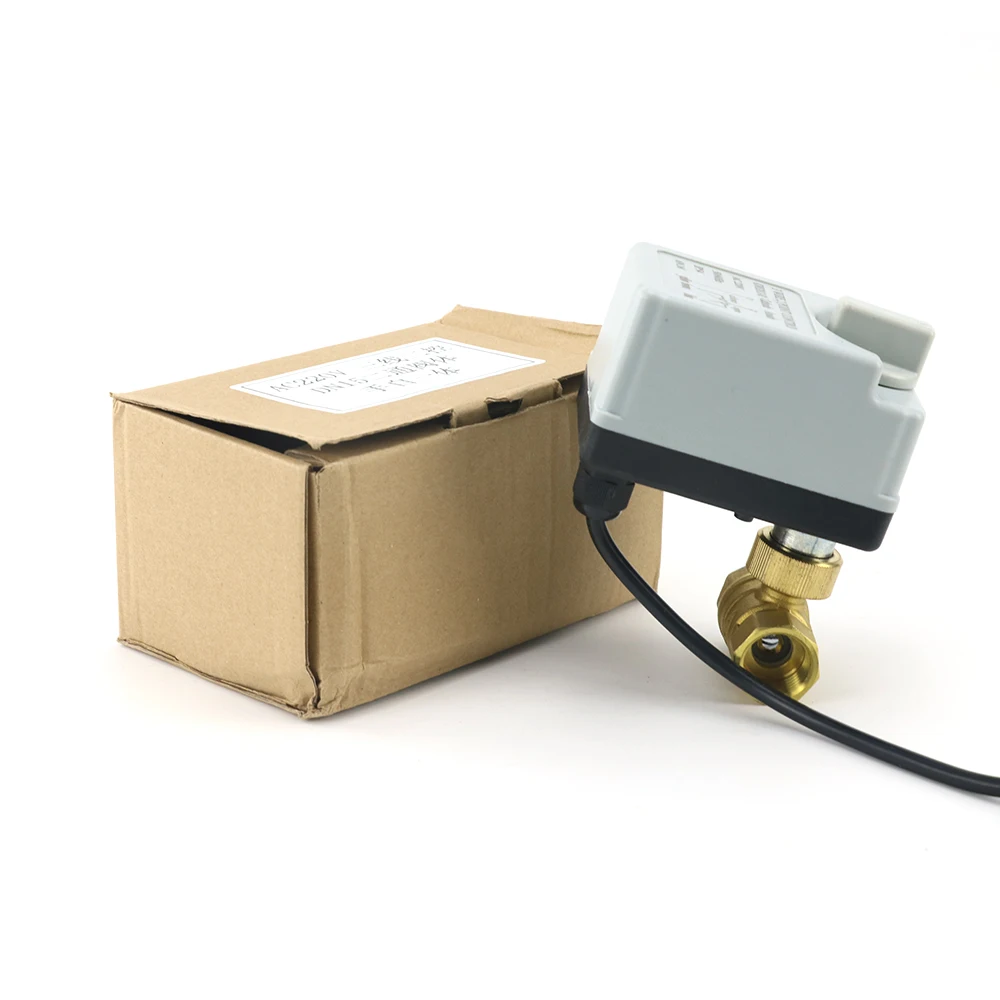 220V/12V DN15 DN20 DN25 Brass 2-Way Motorized Ball Valve 1/2\