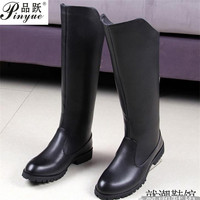 size 35 48 Men Honour Guard Motorcycle Riding Equestrian Mens Boots Knee High Casual Zipper Cowboy boots