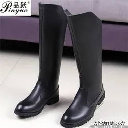Honor Guard-Botas ecuestres para hombre, botas hasta la rodilla, informales, con cremallera, vaquero, talla 35, 48