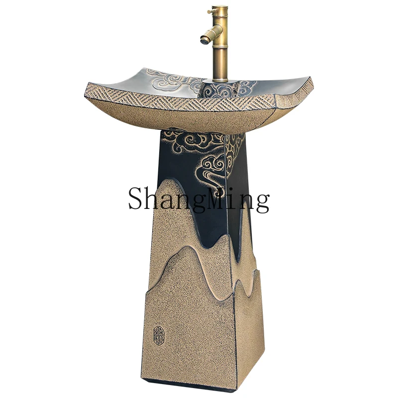 

ZYY new Chinese outdoor wash basin outdoor garden courtyard creative column type wash basin