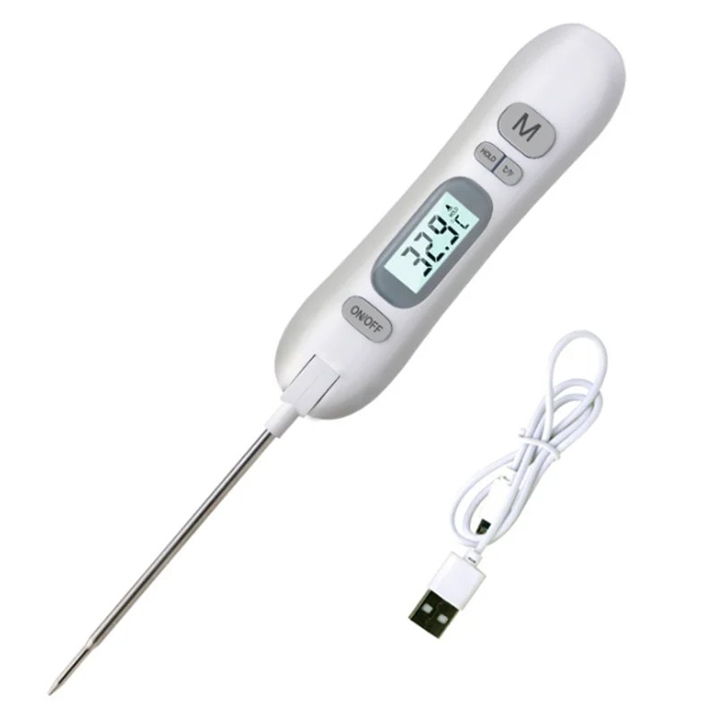 ABLL-Rechargeable Food Thermometer Meat Thermometer Suitable Formeasuring Barbecue Water Temperature Kitchen Baking Withprobe