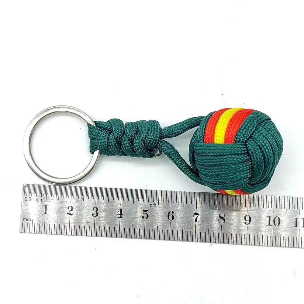 New Creative Parachute Woven Rope Ball Keychain Lanyard Key Ring Monkey Fist Key Chains Outdoors Tool Bag Hanging Decoration