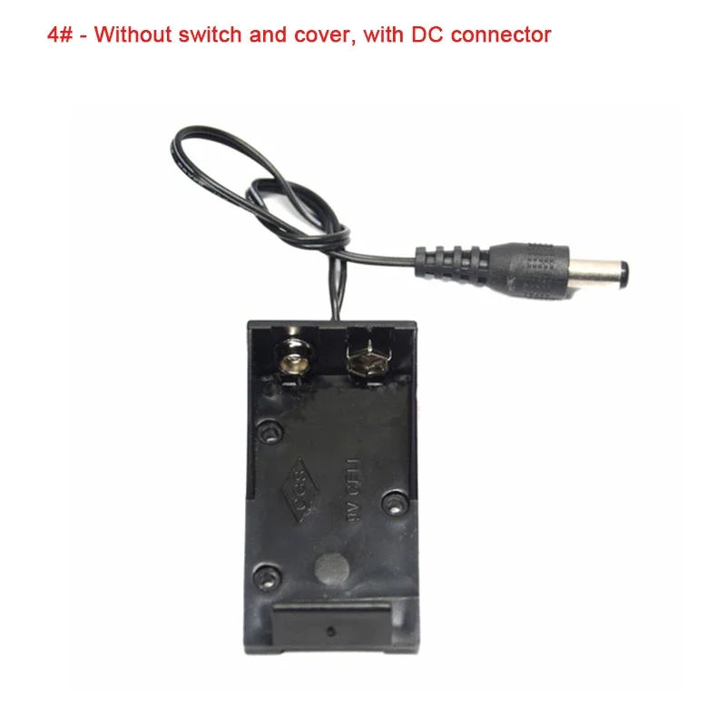 Muti-sizes - 1Pcs Plastic 9V Battery Holder Box Case with Wire Lead 6F22 Battery Holder With/Without Switch,Cover,DC-Connector