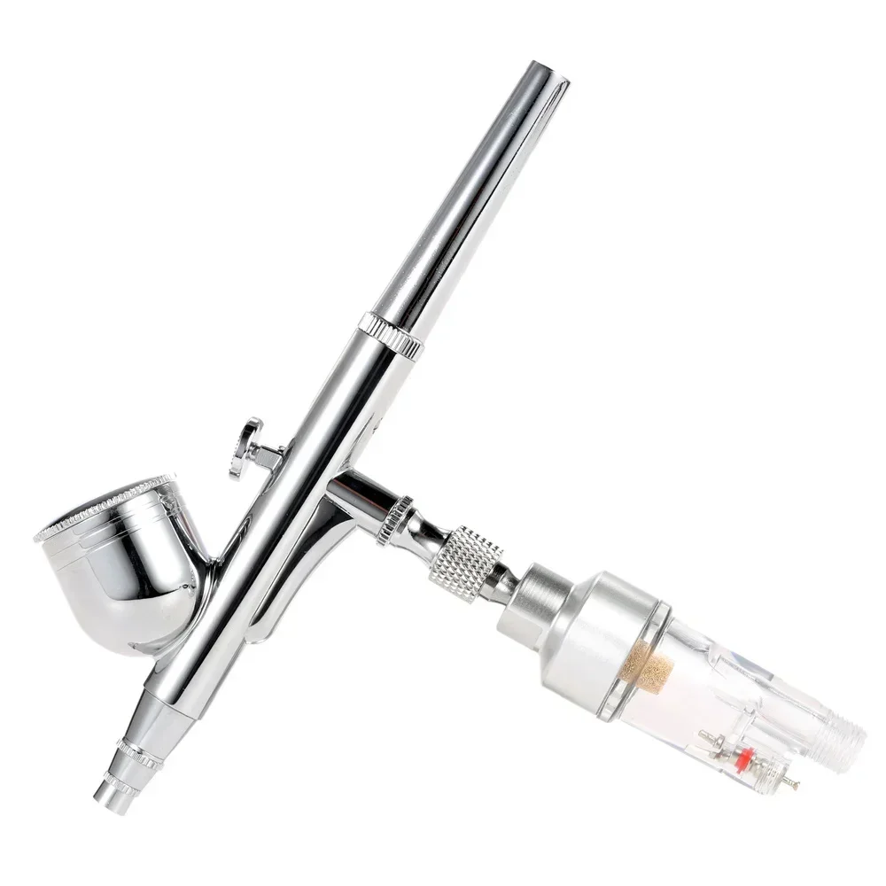 Dual-Action Airbrush Compressor Kit 0.001/0.3mm Air Brush Spray Gun Cleaning Tool for Makeup Nail Paint Tattoo Body Car Decor